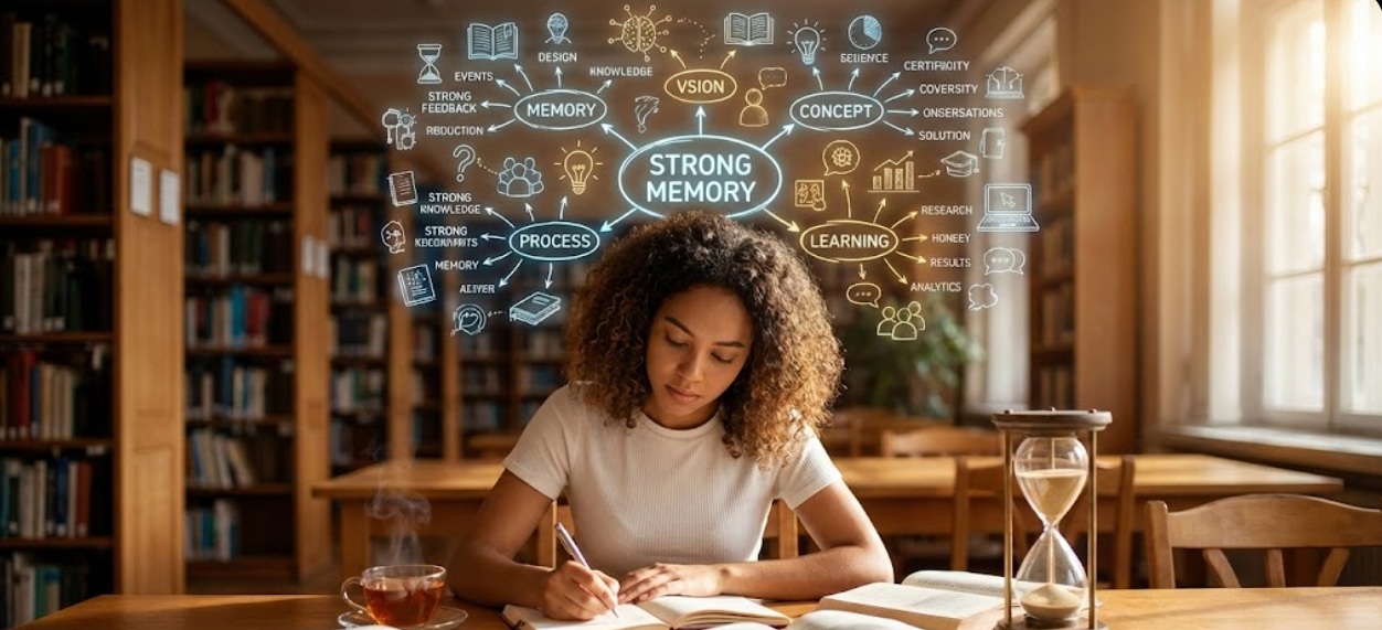 آليات ترسيخ المفردات والقواعد الإنجليزية: دليل المذاكرة دون نسيان